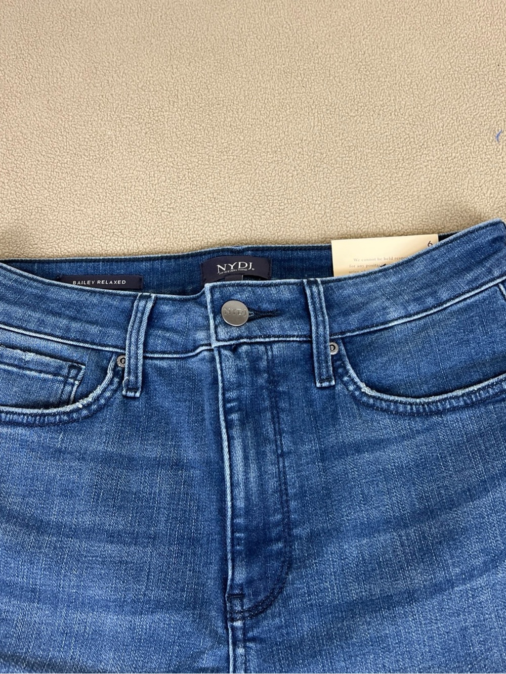 NYDJ Bailey Relaxed Straight High Rise Jeans, Bluewell. Women's Sz 6 - Picture 2 of 14